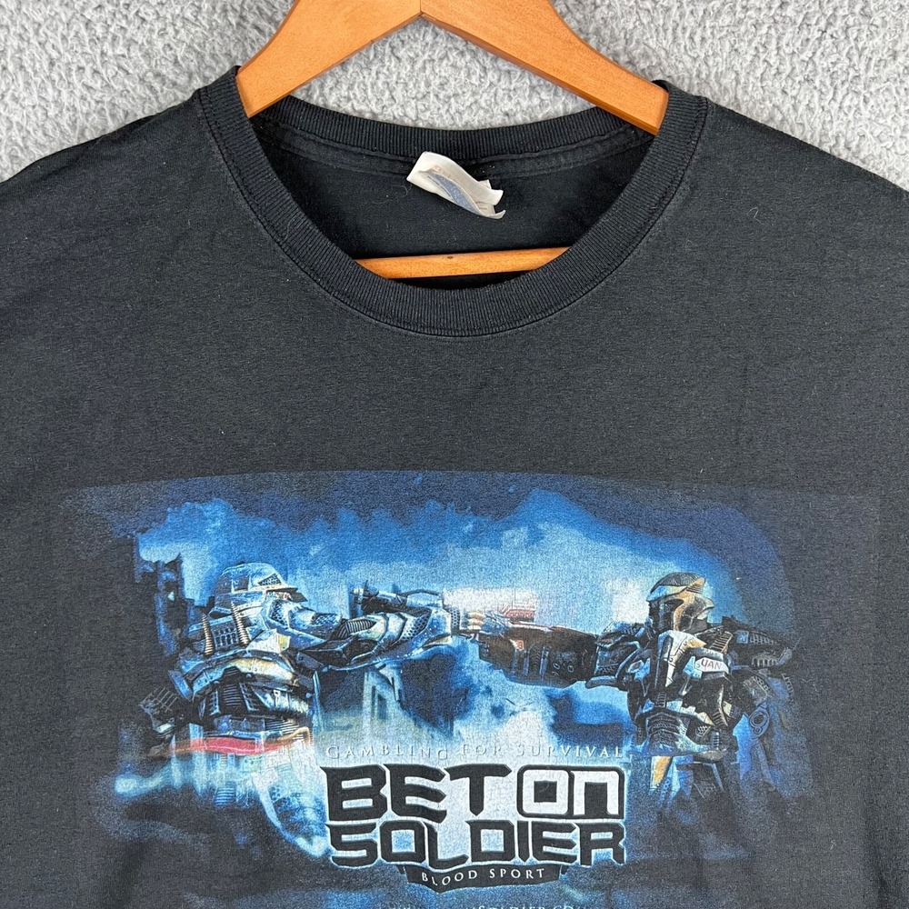 2005‎ Bet On Soldier T Shirt Promo Adult XL Hanes Heavyweight Tag Mens Black - Picture 2 of 13